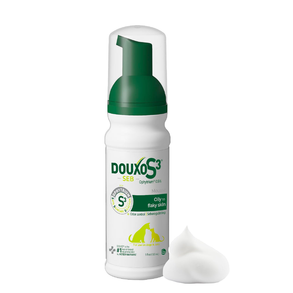 Douxo S3 SEB Dog Seboregulating Mousse, 0.5% Ophytrium, 5 fl oz