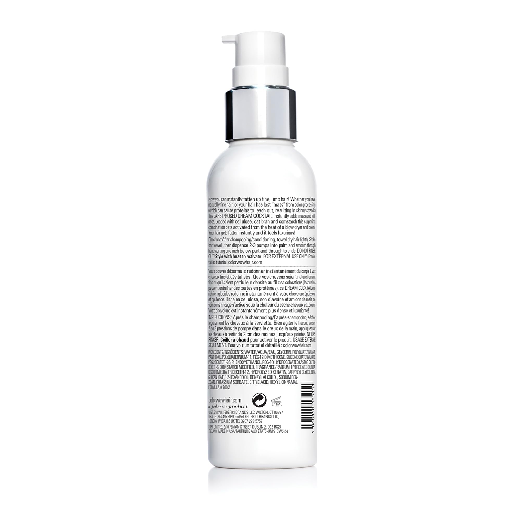 COLOR WOW Dream Cocktail Carb – Carb Infused Thickening Leave-In Treatment | Carb-infused leave-in treatment for thin, flat, limp hair. Transforms strands to thick and full with heat protection.