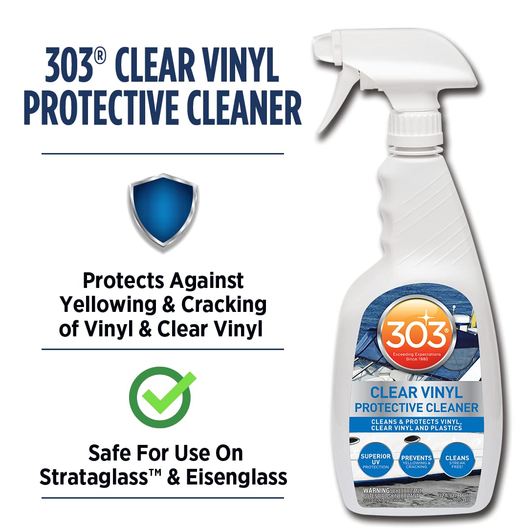 303 Marine Clear Vinyl Cleaner for Isinglass & Strataglass, 32 oz