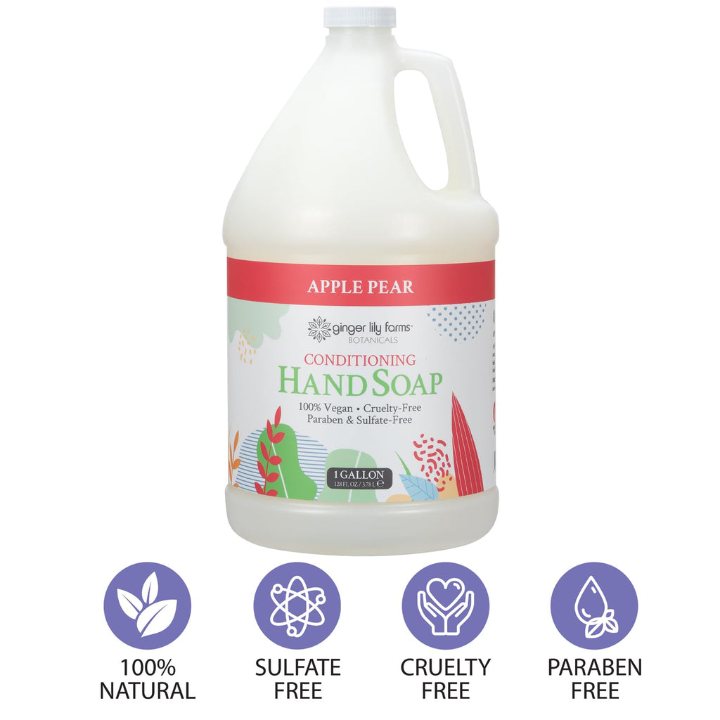 Buy now Ginger Lily Farms Botanicals All-Purpose Liquid Hand Soap Refill, 100% Vegan & Cruelty-Free, Apple Pear Scent, 1 Gallon (128 fl. oz.) at indiglob india