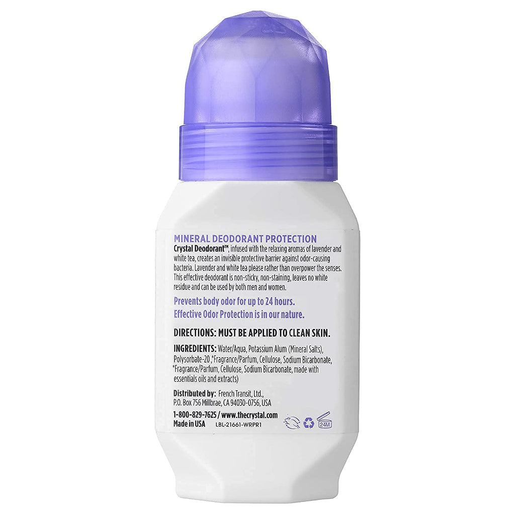 Buy now CRYSTAL Deodorant Mineral Deodorant Roll-On, Lavender & White Tea 2.25 oz (Pack of 5) SG_B002F8I8VS_US at indiglob india