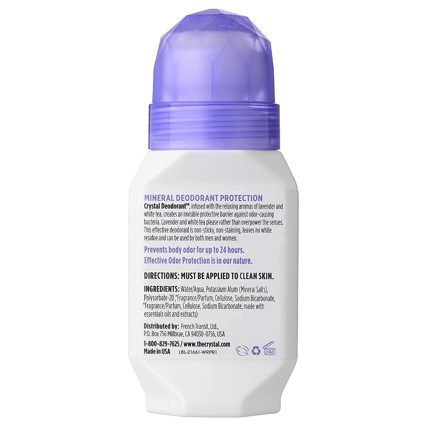 Buy now CRYSTAL Deodorant Mineral Deodorant Roll-On, Lavender & White Tea 2.25 oz (Pack of 5) SG_B002F8I8VS_US at indiglob india