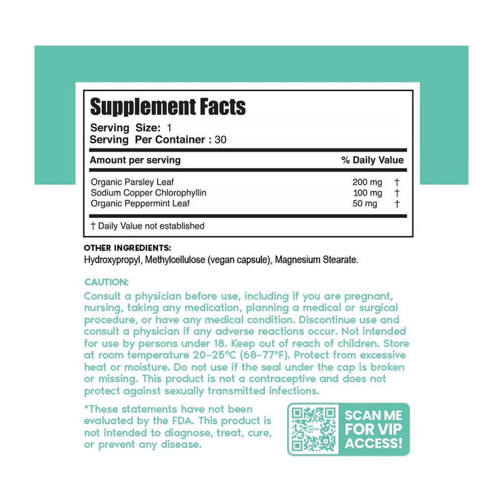 Her Fantasy Box | Body Magic | Chlorophyll Capsules – Vegan Detox & Digestion Support, Gut & Skin Health, Natural Energy Booster – 30 Capsules (200 mg)