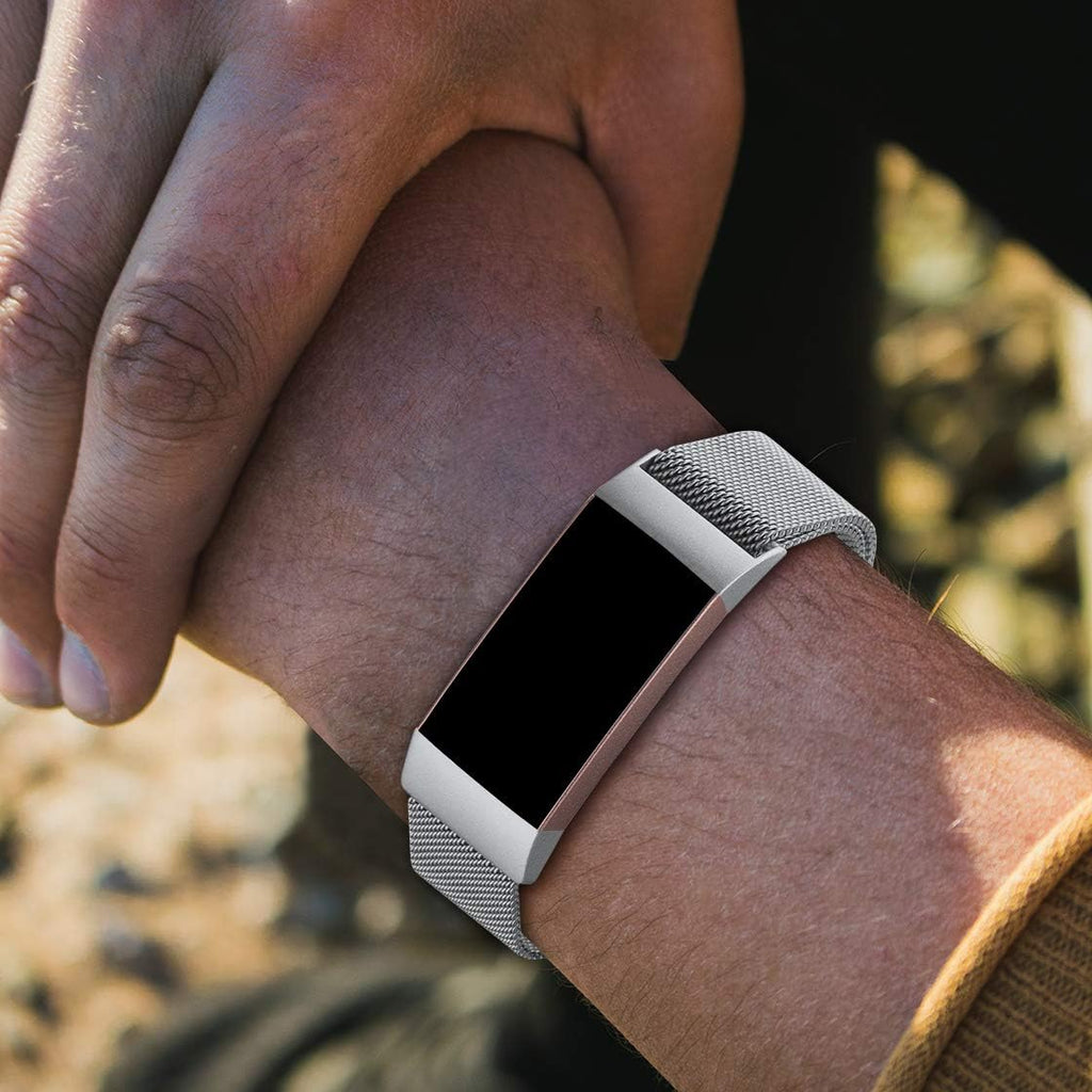 Buy now ZWGKKYGYH Metal Bands Compatible with Fitbit Charge 4/Charge 3/Charge 3 SE, Stainless Steel Mesh Band Replacement Accessories Bracelet Strap for Women Men, Silver Small at indiglob india