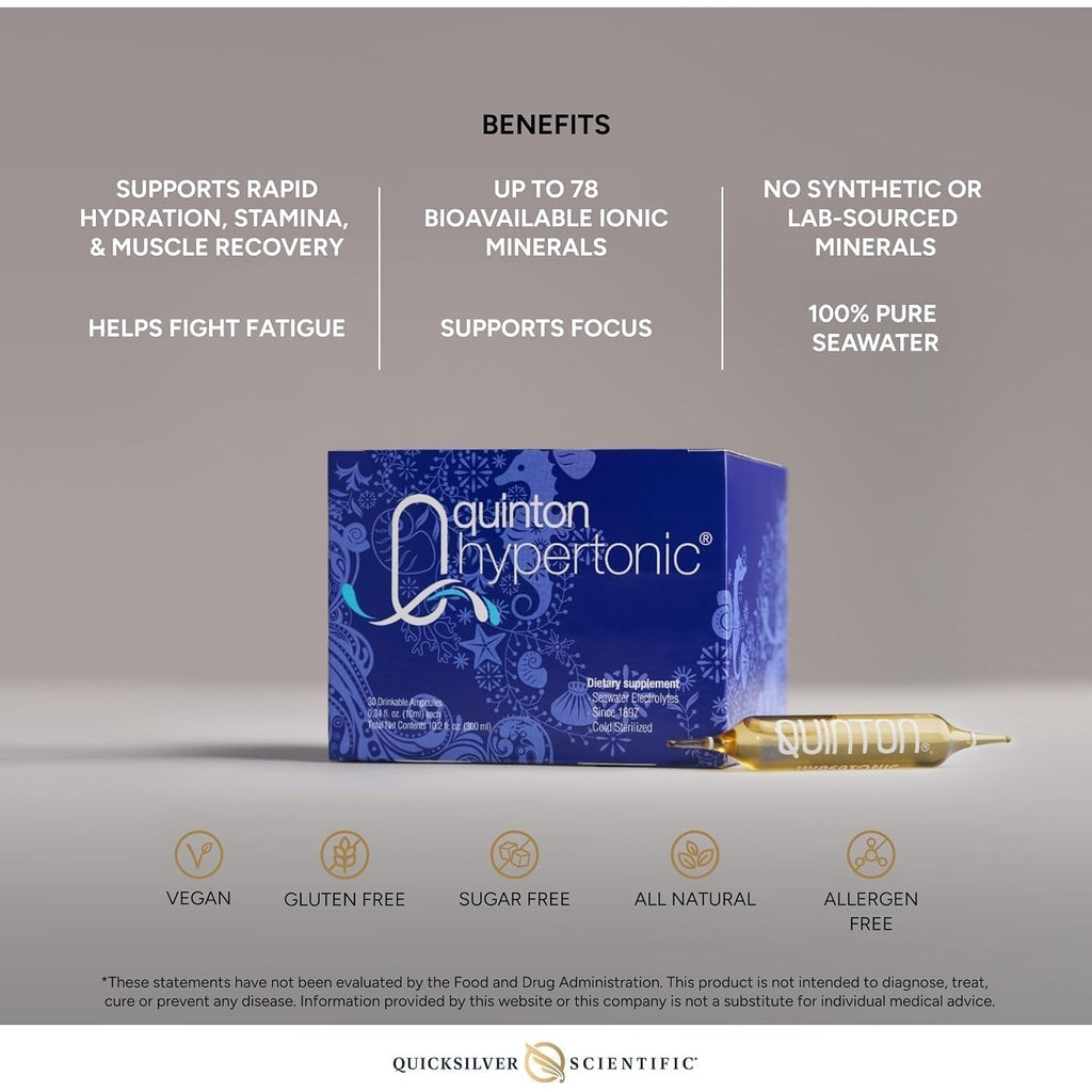 Original Quinton Hypertonic, 30 Drinkable Ampoules