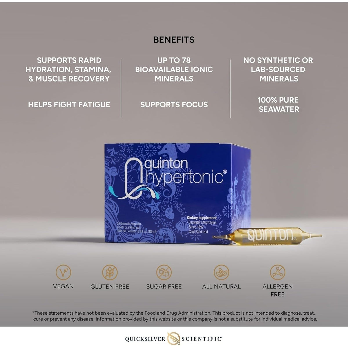 Original Quinton Hypertonic, 30 Drinkable Ampoules