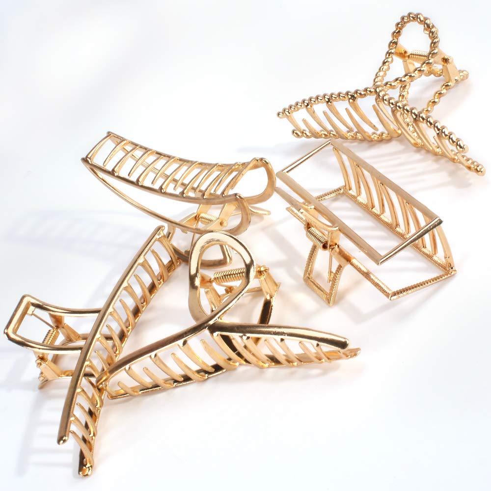 Buy now ANBALA Gold Hair Clips, Metal Large Claw Clips for Thick Hair Big Jaw Clips for Hair, Butterfly Hair Clips Hair Accessories for Women at indiglob india