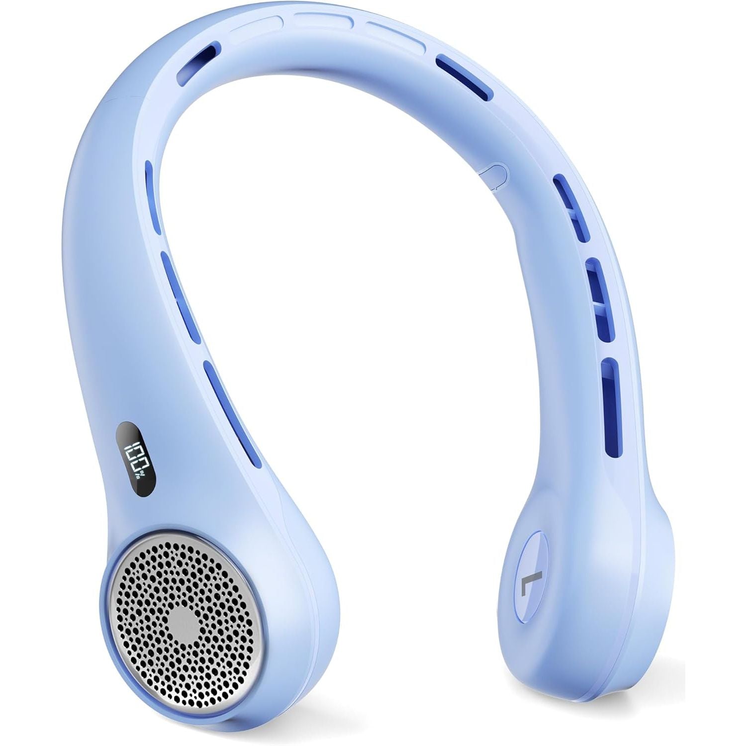 Buy now Portable Neck Fan, 4000mAh Rechargeable Bladeless Cooling Fan with 360° Airflow, 3-Speed Personal Cooler for Women Mom, Stylish Gift for Travel, Gym, Office, Blue Light blue at indiglob india