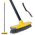 Deck Brush with Long Handle, 50'' Floor Scrub Broom for Shower, Patio