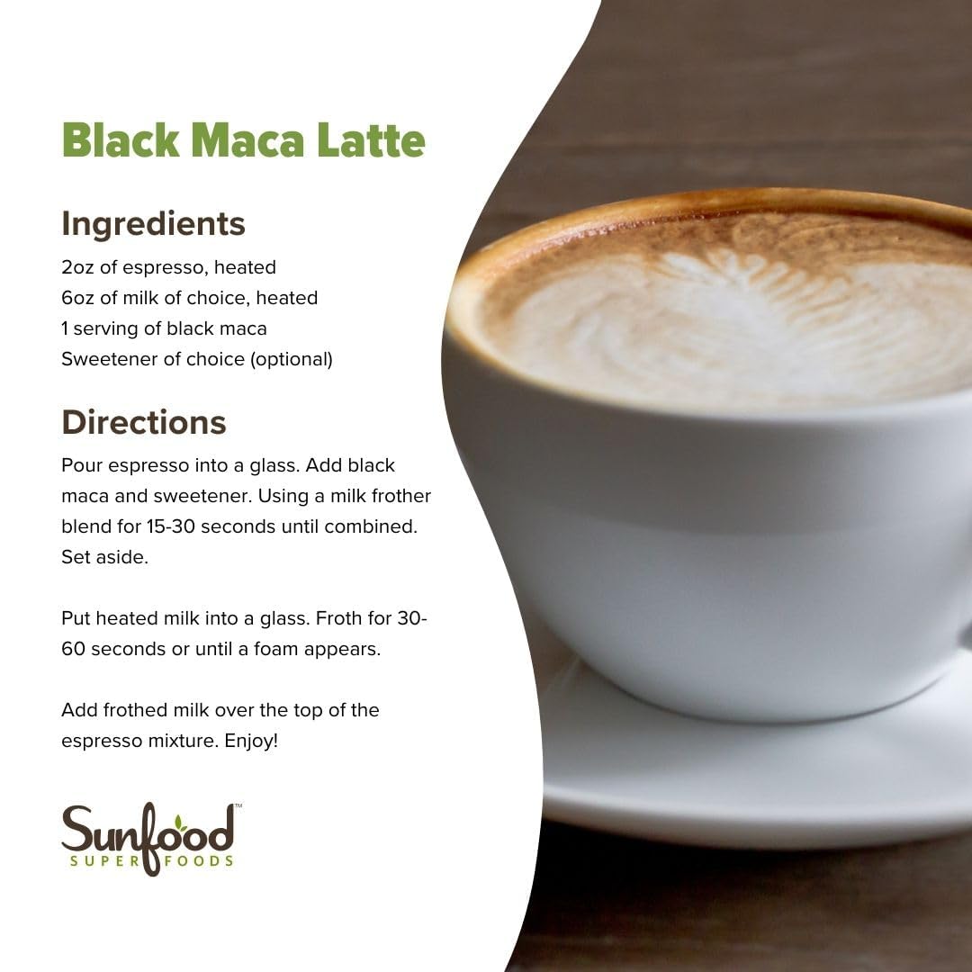 Buy now Sunfoods Superfoods Organic Black Maca Powder - Black Maca Root Powder, Black Maca Root for Men & Women, Peruvian, Raw, Vegan, Premium Black Maca Powder - 4 oz Bag at indiglob india