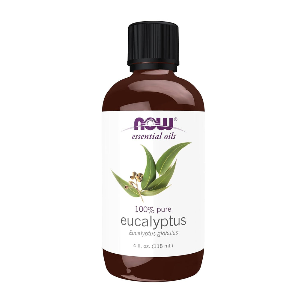 Buy now NOW Essential Oils, Eucalyptus Oil, Clarifying Aromatherapy Scent, Steam Distilled, 100% Pure, Vegan, Child Resistant Cap, 4-Ounce at indiglob india