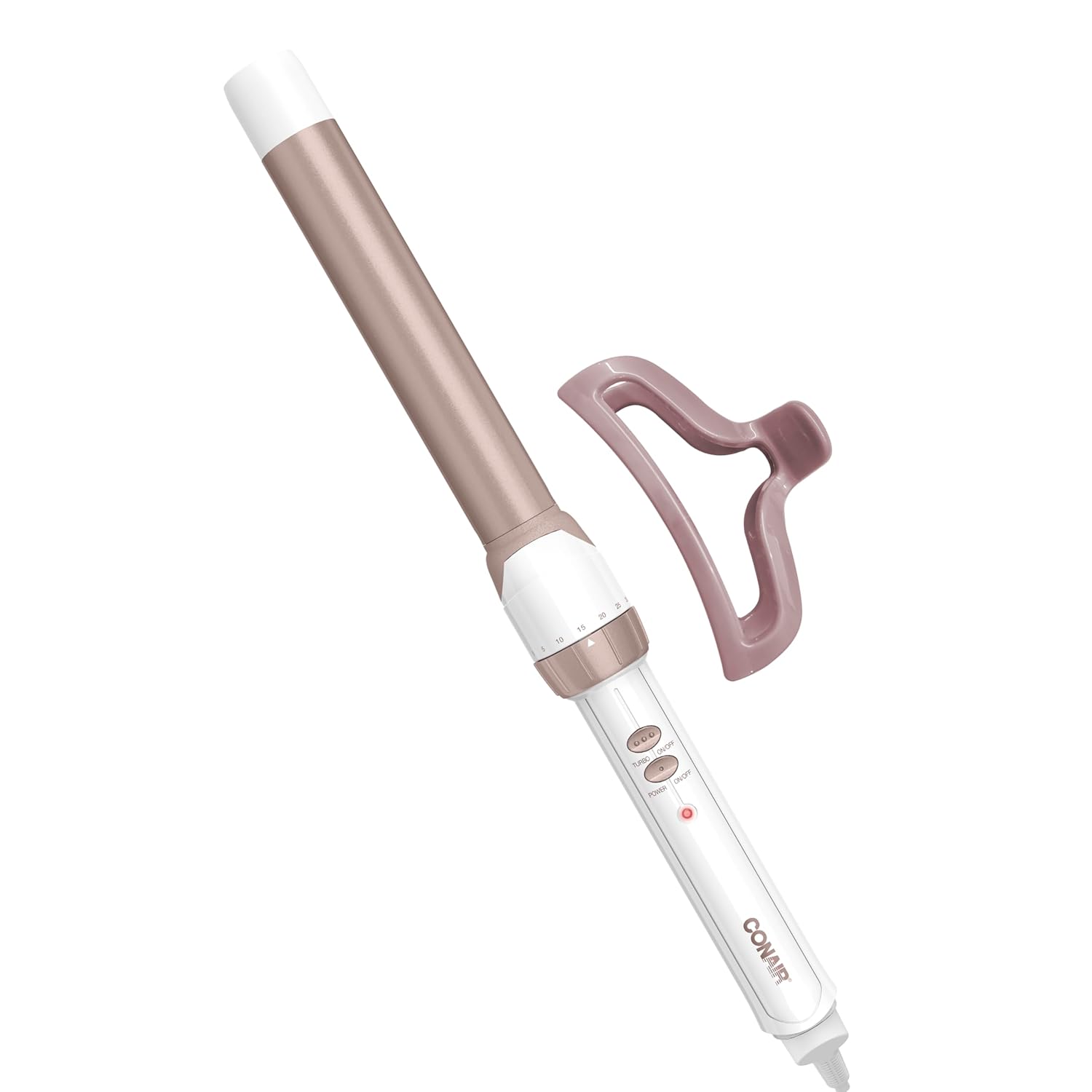 Buy now Conair Double Ceramic 1-Inch Curling Wand, Produces Flawless Waves, Curling Iron for Use on Medium and Long Hair, 30 Heat Setting Curling Iron, White 1-inch Wand with Claw Clip White at indiglob india