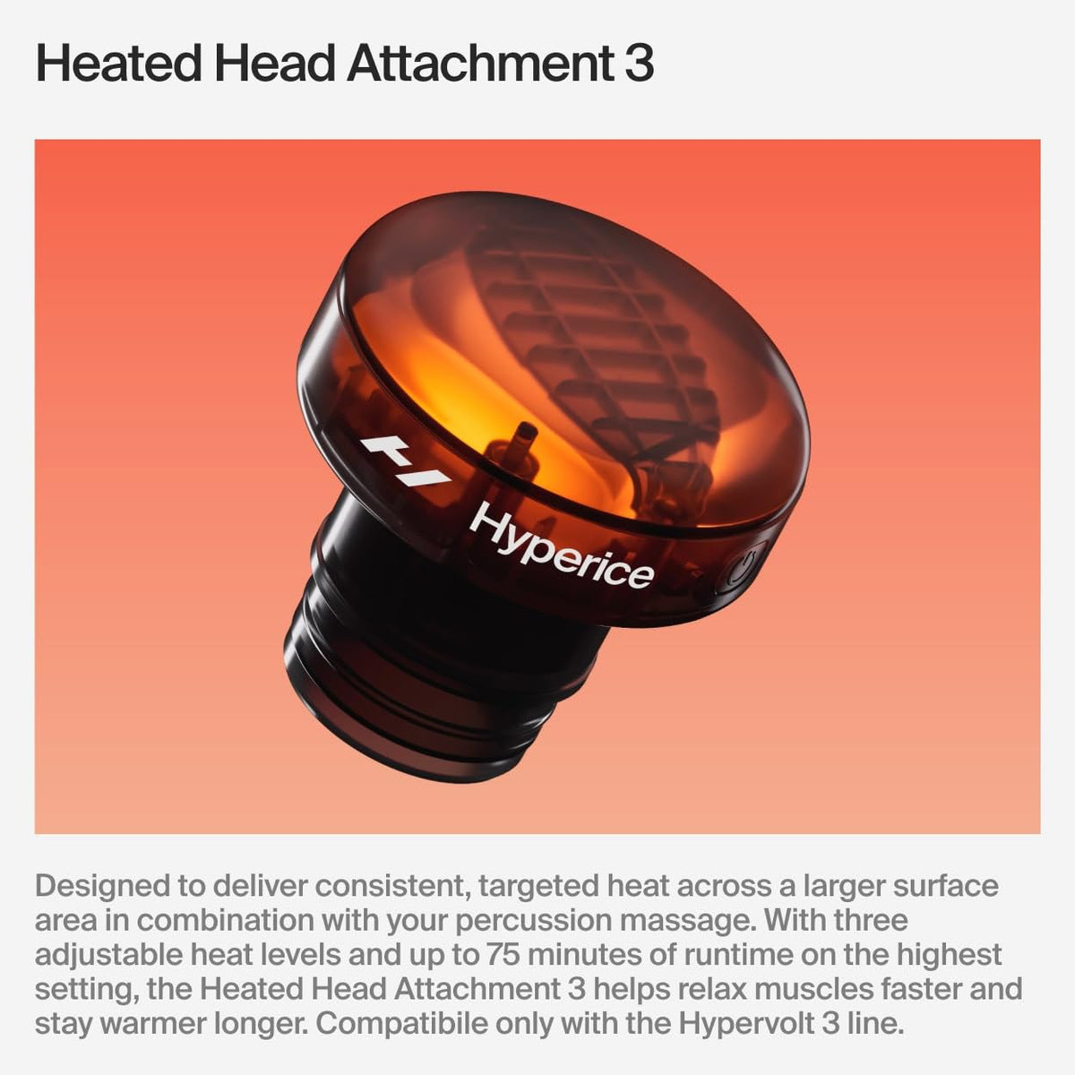 Hyperice Hypervolt 3 Percussion Massage Gun Heated Head Premium Carry Case