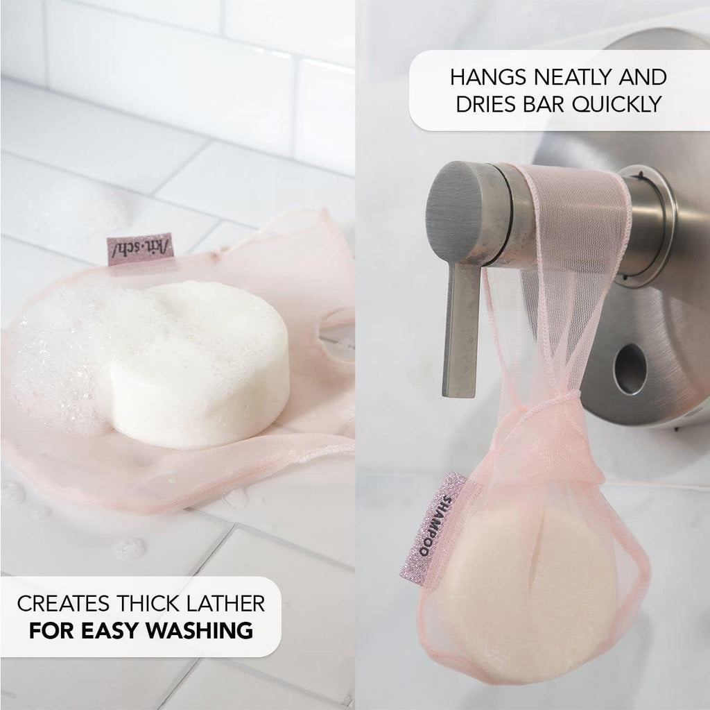 Buy now Kitsch Bar Soap Saver Bag â€“ Patented Mesh Bag Soap Holder for Shampoo and Conditioner Bars - Extends Use & Prevents Soggy Mess - Recycled Mesh Beauty Pouch, Eco-Friendly â€“ Blush at indiglob india