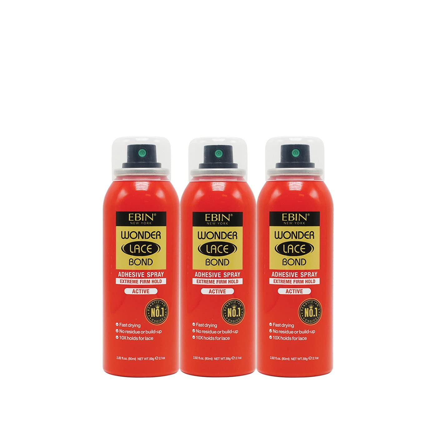 Buy now EBIN NEW YORK Wonder Lace Bond Adhesive Spay (Original 2.7oz / 80ml) - 3pack 2.70 fl oz Active at indiglob india