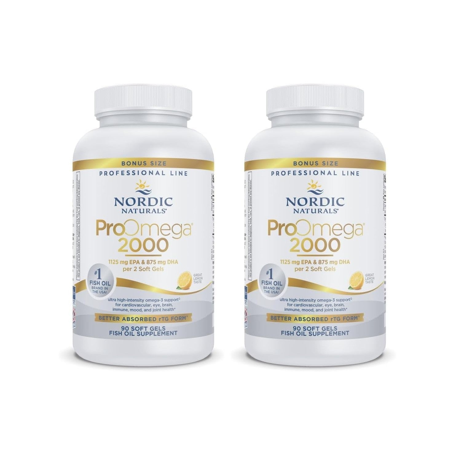 Nordic Naturals ProOmega-3, 2150 mg, EPA & DHA Fish Oil, Lemon - 120 Count | Ultra high-potency EPA & DHA fish oil supports brain, heart, eye & immune health. 2150 mg omega-3. Non-GMO. 60 servings