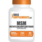 BulkSupplements.com MSM Capsules - Methylsulfonylmethane, MSM 3000mg - Joint Supplements, Gluten Free, 4 Capsules per Serving, 240 Count (Pack of 1)