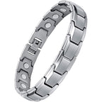 Buy now Feraco Mens Magnetic Bracelet Titanium Steel Magnet Therapy Bracelets with Sizing Tool, Silver at indiglob india
