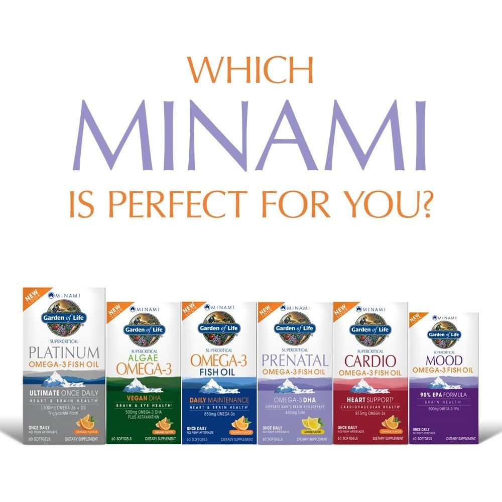 Buy now Garden of Life Prenatal DHA Omega 3 Fish Oil Supplement - Minami Natural Prenatal, Lemon, 30 Softgels at indiglob india