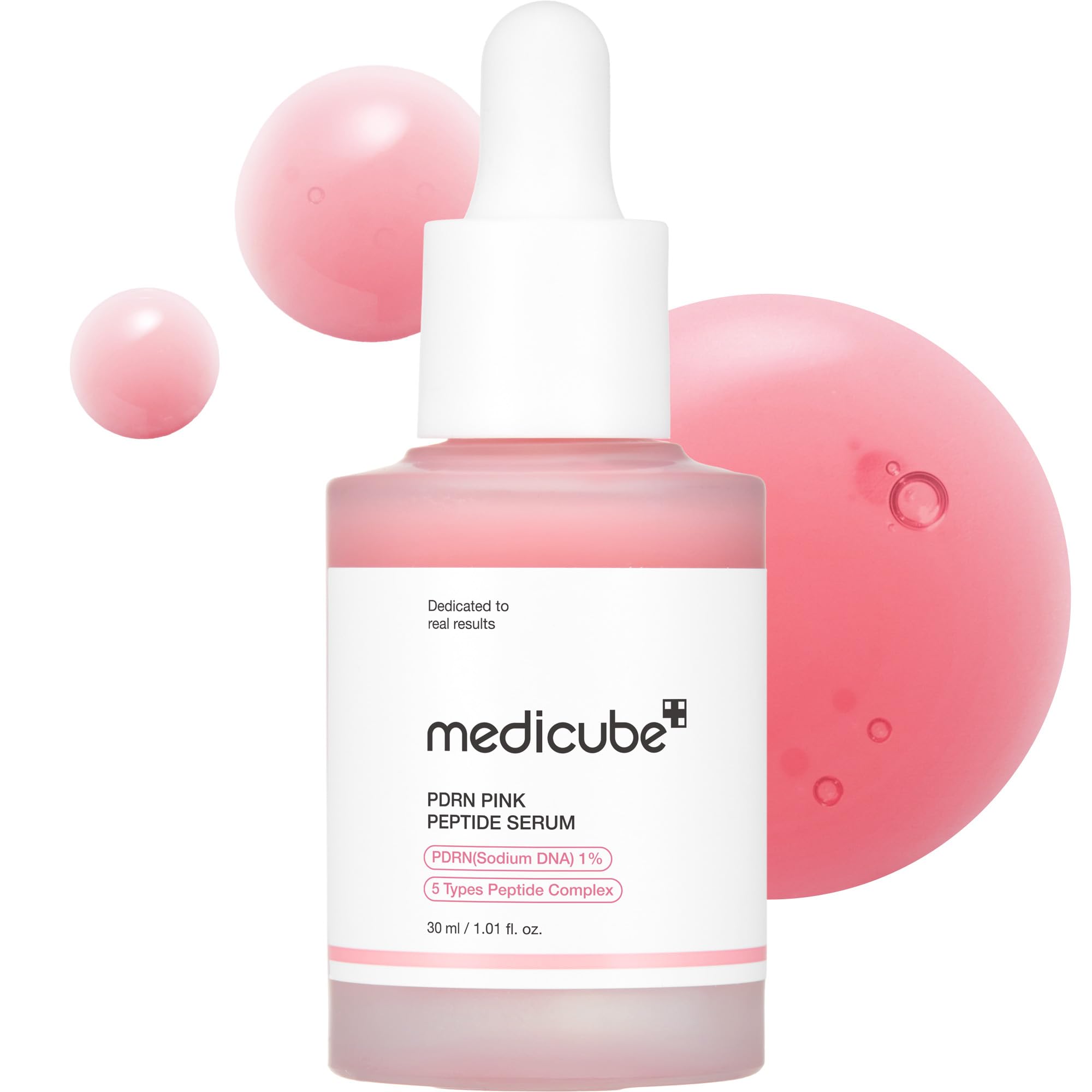 medicube PDRN Pink Peptide Serum with Salmon DNA | Pink Glow Serum - Peptides & Niacinamide for Hydration & Firm-Looking Skin, Uneven Tone Care, Korean Skincare, 1.01 fl. Oz