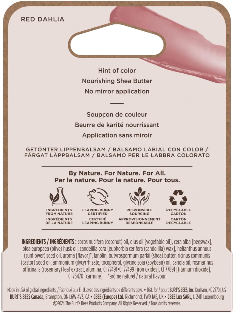 Buy now Burt's Bees Tinted Lip Balm Red Dahlia Blister 0.15oz at indiglob india