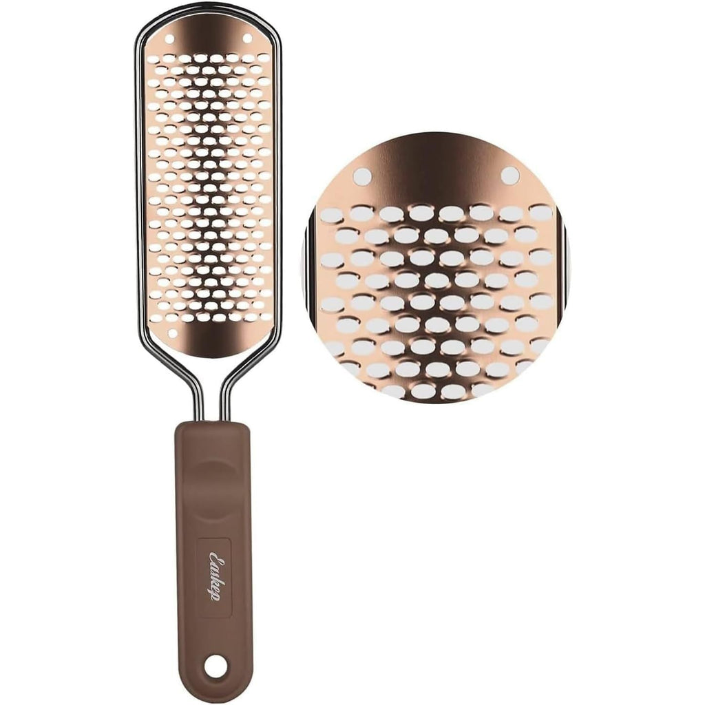 Buy now Foot File Foot Scrubber Pedicure - Callus Remover for Feet Easkep Professional Grater Rasp Foot Scraper Corns Callous Removers Cracked Dead Skin Remover for Dry and Wet Feet (Golden) at indiglob india