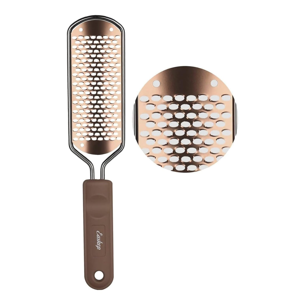 Foot File Foot Scrubber Pedicure - Callus Remover for Feet Easkep Professional Grater Rasp Foot Scraper Corns Callous Removers Cracked Dead Skin Remover for Dry and Wet Feet (Golden Set)