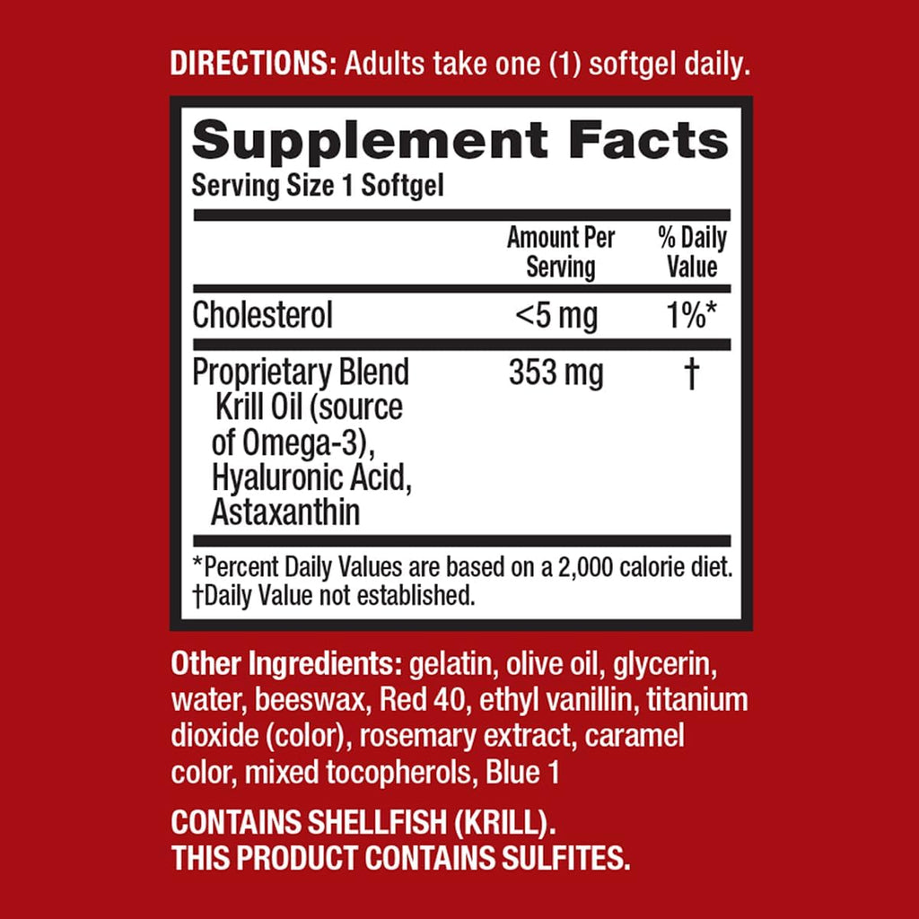Buy now MegaRed 353mg Omega-3 Krill Oil Joint Care Supplement with EPA/DHA Fatty Acids, Antioxidants, Hyaluronic Acid, No Fishy Burp Aftertaste as with Fish Oil, 60 Count Softgels at indiglob india