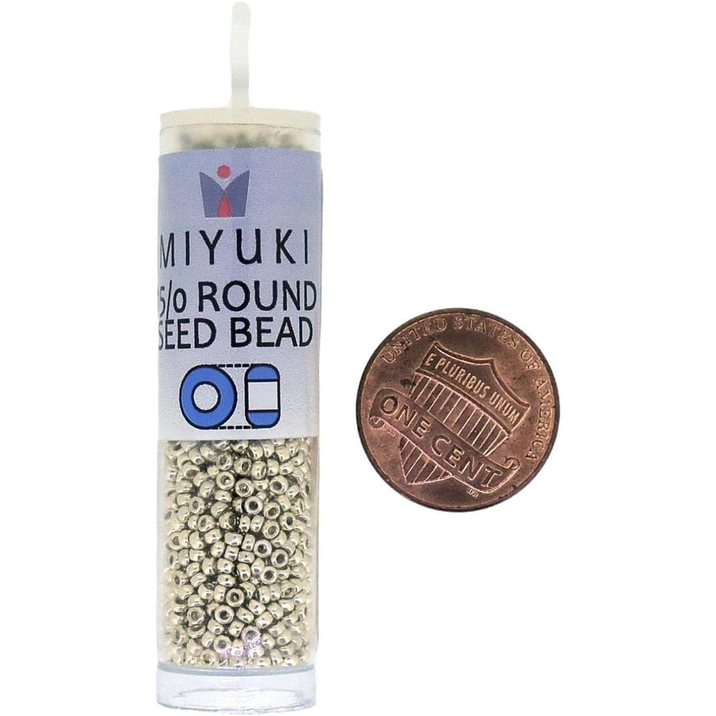 Buy now Miyuki Round Rocaille's Seed Beads Size 15/0 8.2g Duracoat Galvanized Silver 15-4201 at indiglob india
