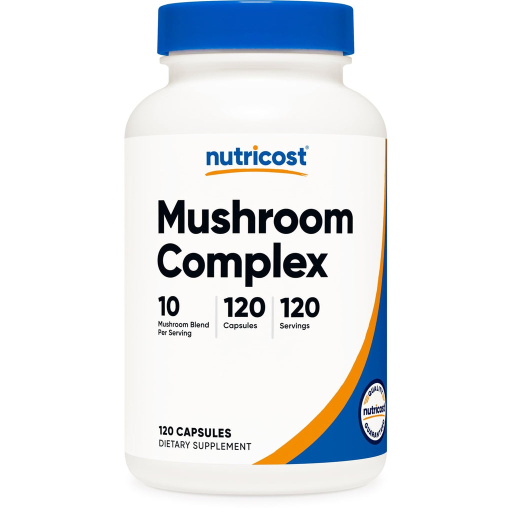 Nutricost Mushroom Complex Supplement, 120 Capsules for 120 Servings | 10 Mushroom Blend (Includes Reishi, Maitake, Shiitake, Lion's Mane, and More) - GMO-Free and Gluten Free