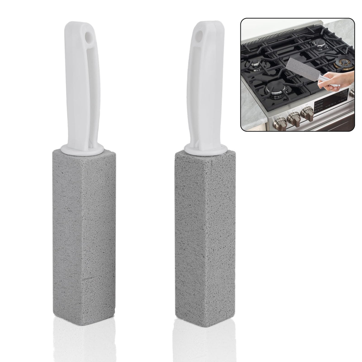 Cleaning Pumice Stone for Stove Grates - 2 Pack to Remove Water Rings and Stains
