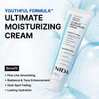 NIDA Youthful Formula™ Ultimate Moisturizing Cream | Centella Asiatica, Niacinamide, Hyaluronic Acid, Collagen | Wrinkles, Fine Lines, Dark Spots, Dry Skin, Redness | 3.38 fl. oz., 100ml