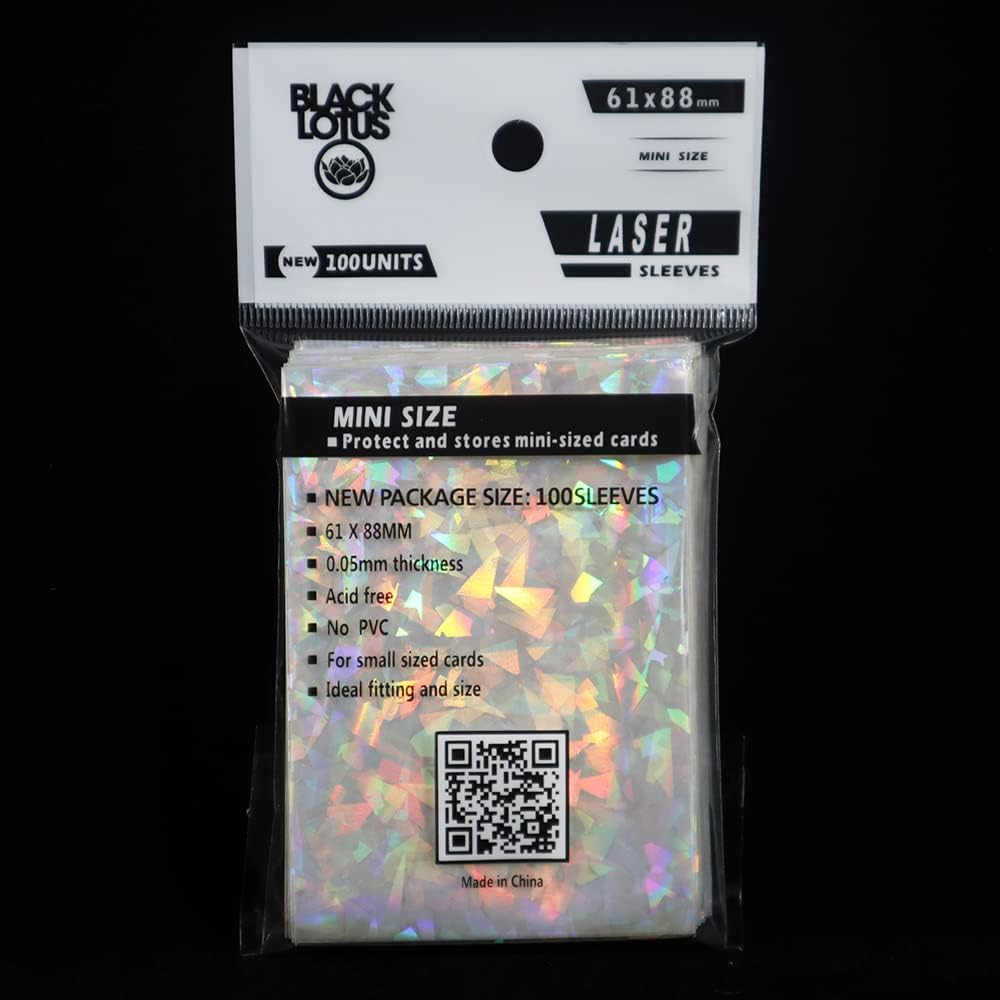 Buy now 100pcs Broken Glass Gemstone Laser Flashing Card Film Holographic Idol Photo Sleeves Ultra Super Protector (61x88mm) at indiglob india
