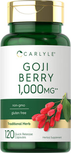 Buy now Carlyle Goji Berry | 120 Capsules | Concentrated Extract from Wolfberry Plant | Non-GMO, Gluten Free at indiglob india