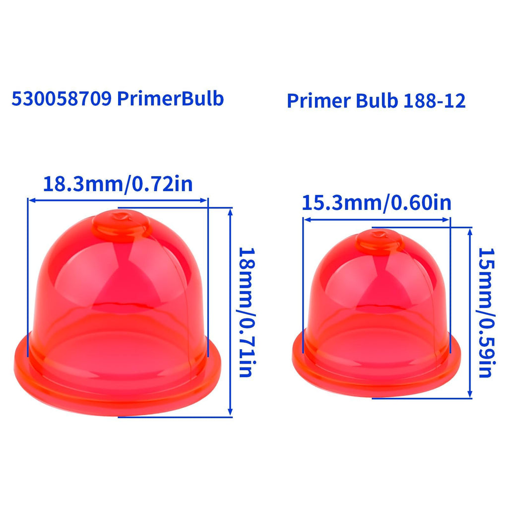 188-12-1 0057003 0057004 Primer Bulb Pump Bulbs for Sthil 41331212700 Homelite 01201 UP04802 Echo 12318140630 and Homelite Echo Stihl Robi Zama Primer Pouland 561635001 A01195A