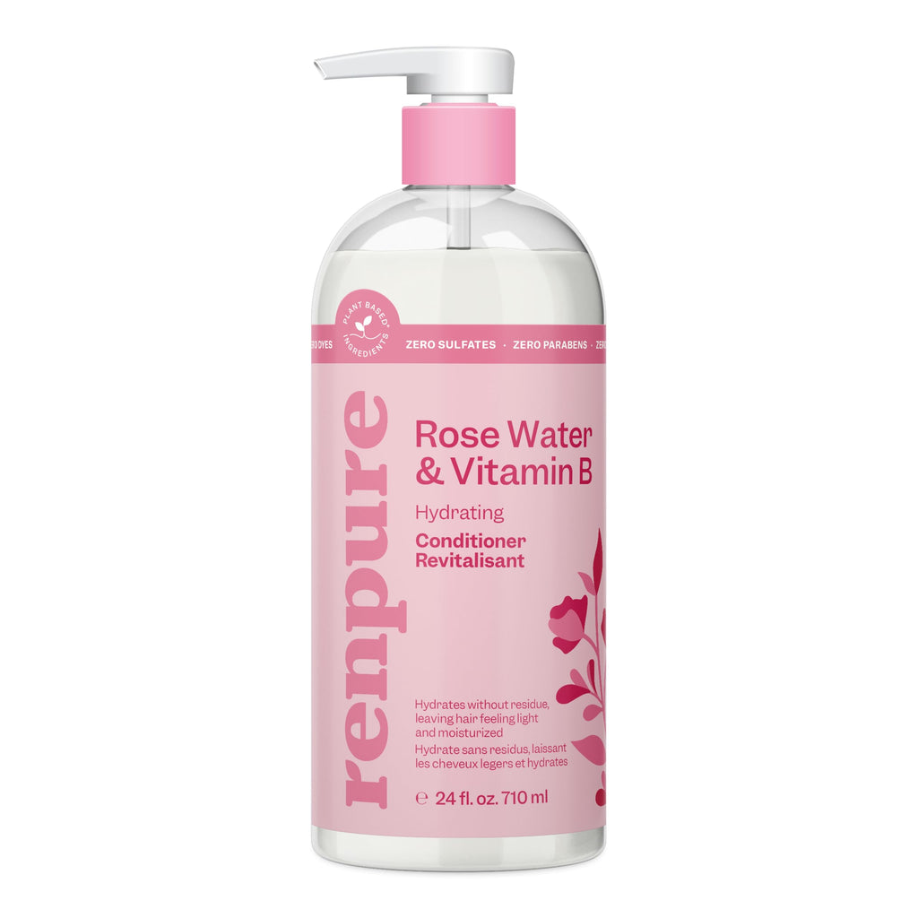 Renpure Rose Water Conditioner, 710ml, Plant Based Beauty, Soothes Scalp, Hydrates Hair, Nourishes, Free of Chemicals, For Women