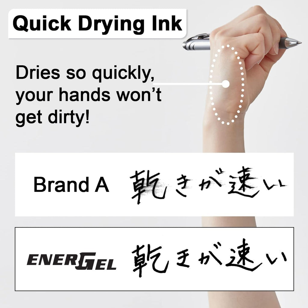 Pentel Refill Ink for EnerGel Liquid Gel Pen, (0.5mm), Fine Line, Needle Tip, Black Ink, Box of 12 (LRN5-A)