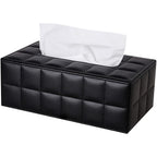 Buy now High-end Fashion PU Leather Tissue Box Holder Business Black, Rectangular Napkin Holder Drawer Paper Dispenser, Home Office Car Tissue Holder with Magnetic Bottom (Black Checkered) Black Checkered at indiglob india