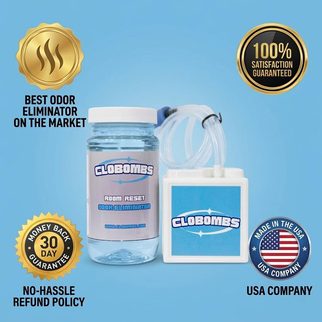 Odor Eliminator for Home - Advanced Chlorine Dioxide Odor Removal Kit Neutralizes Smoke, Pet Urine, Mildew & Skunk in 1 Hour - 400 Sq Ft Includes Bubbler