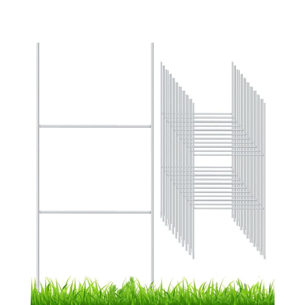 20 Pack Yard Sign Stakes Metal, 18'' x 7'' H Frame Wire Stakes for Yard Signs for Corrugated Plastic Signs Halloween Yard Sign Holder