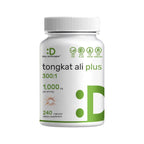 Tongkat Ali Extract 300:1 with Horny Goat Weed 1,100mg – Indonesian Longjack Eurycoma Longifolia Root – Extra Strength Herbal Supplement for Energy