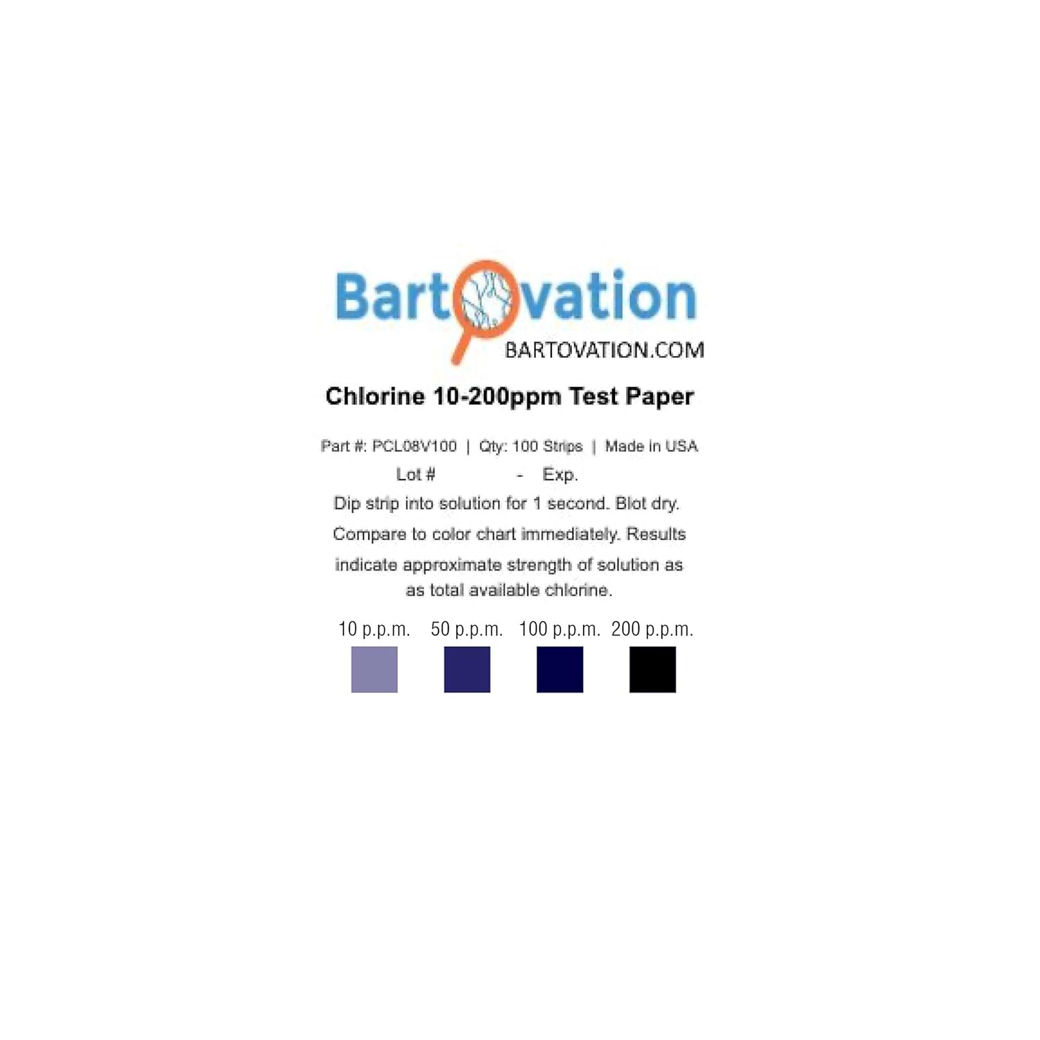 Buy now Chlorine Sani Test Strips for Food Service Restaurant Sanitizer Precision Bleach Test Paper, 10-200 ppm [100 Paper Test Strips] at indiglob india