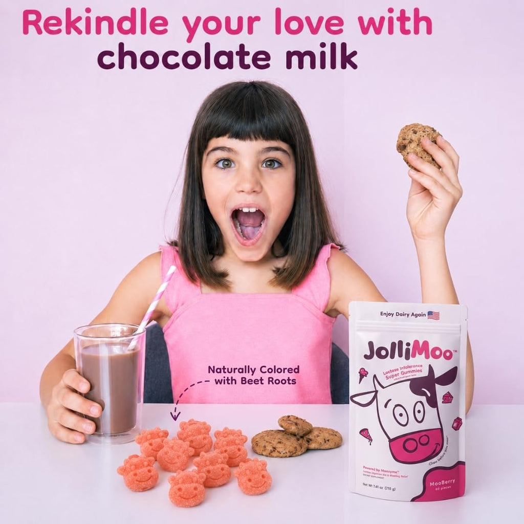 Lactase Enzyme Gummies for Lactose Intolerance, Kids & Adults
