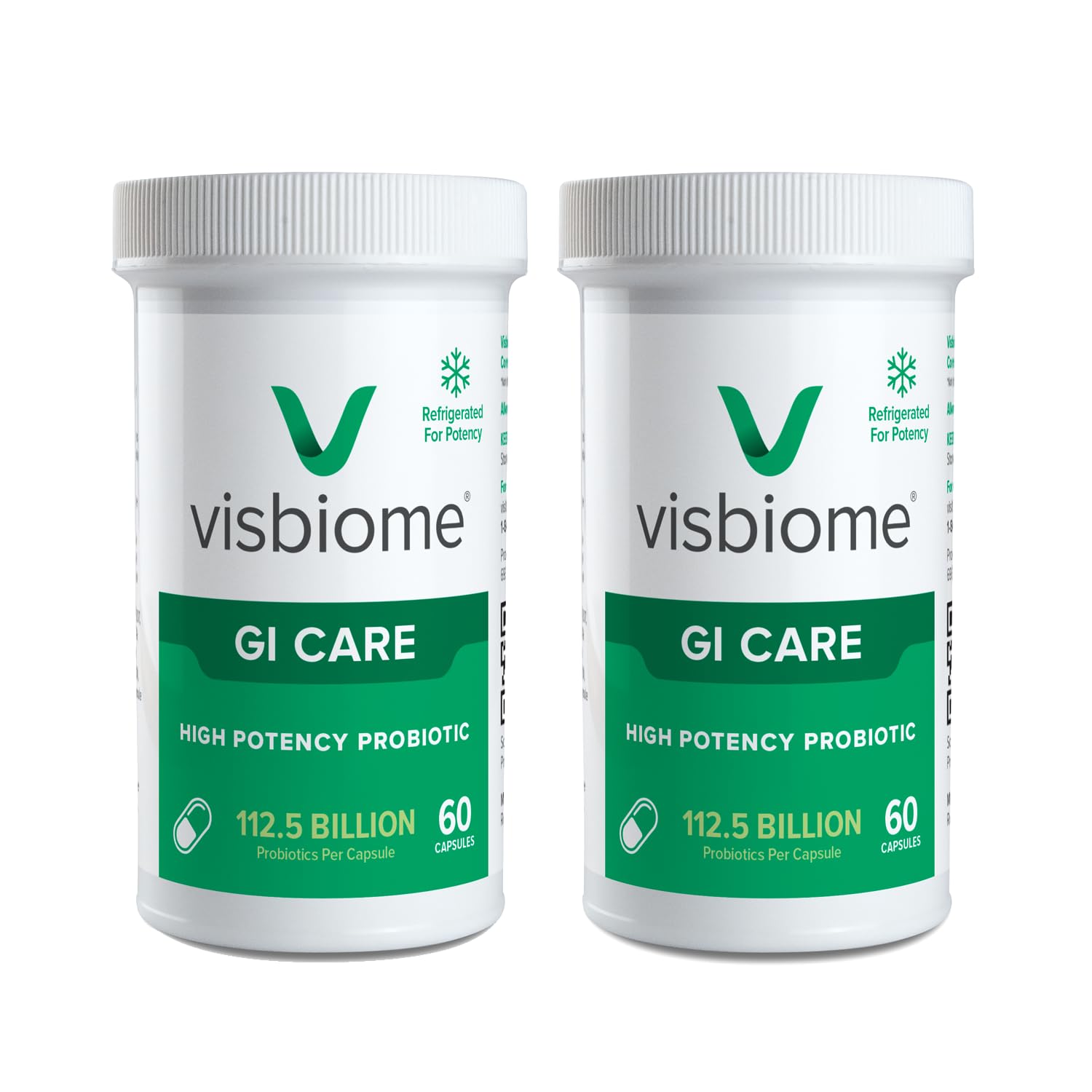 Visbiome® GI Care High Potency Probiotic, 112.5B CFU, 120 Capsules | Original De Simone Formulation®, Multi-Strain, Refrigerated Probiotics, Low FODMAP Certified, Gluten-Free, Made in USA