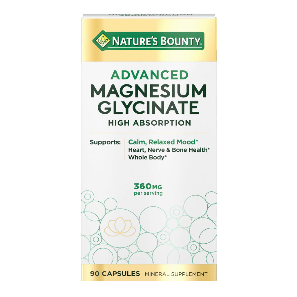 Nature's Bounty Calm Magnesium Glycinate Supplement, 90 Capsules