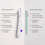 Michael Todd Beauty Sonicsmooth Pro+ Dermaplaning System & Eyebrow Trimmer | Peach Fuzz Removal, Dermaplane Razor for Women Face w/ 16 Blades & 2 Microsmooth Exfoliation Tips, LED Light, 3-Year Warranty
