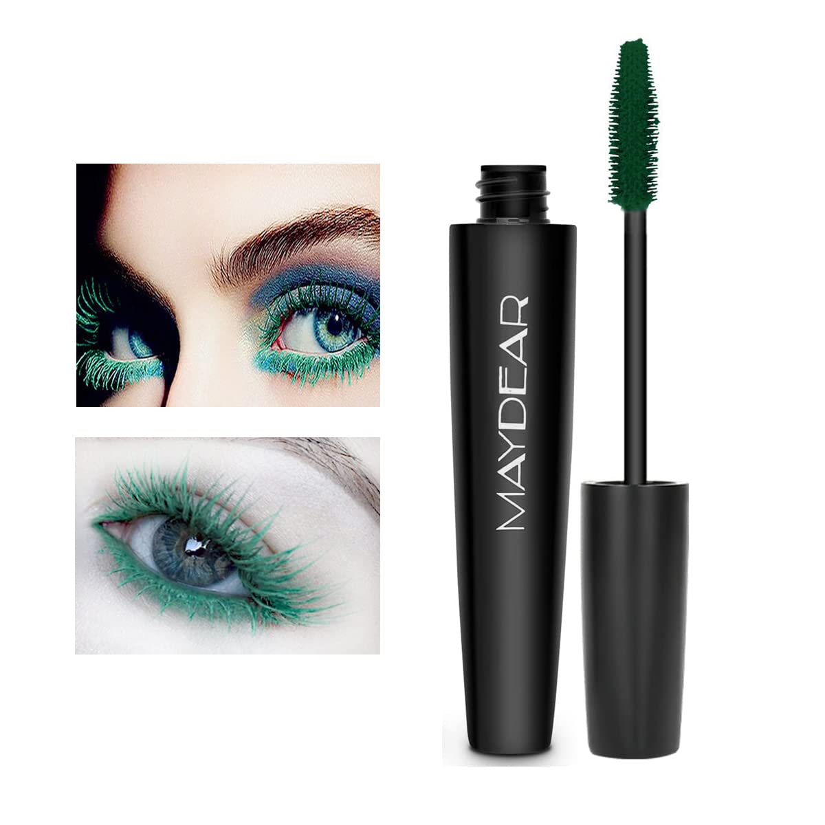 Buy now Maydear Dark Green Waterproof Long Lasting Smudgeproof Mascara for Women's Eye Makeup at indiglob india