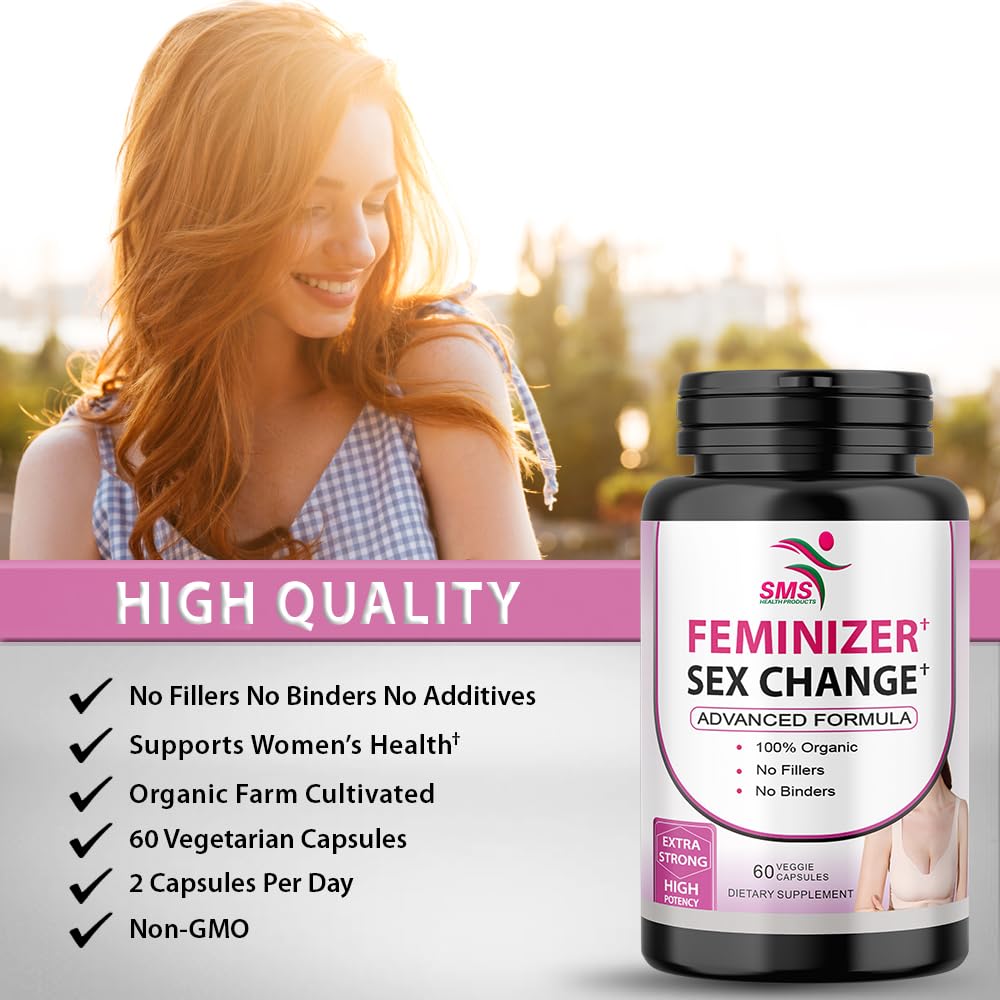 Feminizer Sex Change Capsules Pueraria Mirifica Potent Estrogen Hormone Complex for Trans Women - Breasts Booty Hair Skin Nails - Transgender Ladyboy Queer LGBT - No Fillers