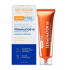 AcneFree Terminator 10 Acne Spot Treatment with Benzoyl Peroxide 10% Maximum Strength Acne Cream Treatment, 1 Ounce - Pack Of 1
