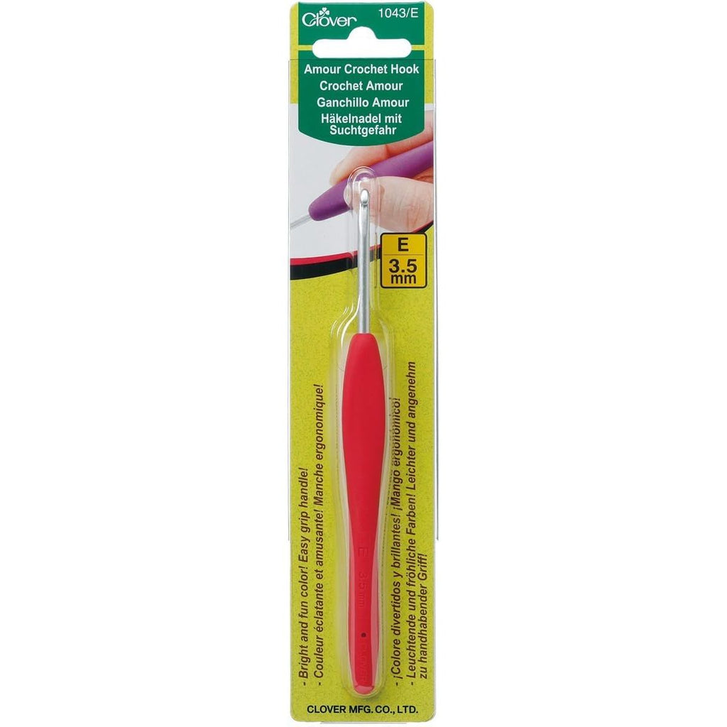 Buy now Clover 1043/E Magenta Amour Crochet Hook, Size E, 3.5mm, Red 3.50mm at indiglob india